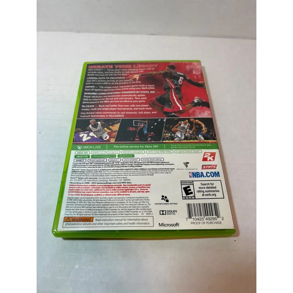NBA 2K14 Xbox 360 Microsoft 2K Sports LeBron James Cover Complete CIB NBA2K14